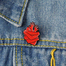 Creative Heart Shaped Badges Brooch Halloween Backpack Pins Jewelry Gift