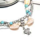 2X Bohemia Sea Turtle Charm Beach Anklet Shell Women Boho Ankle Bracelet Jewelry