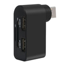 2 Port USB 2.0 Mini Rotate 360 Splitter Adapter Hub For PC Notebook