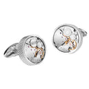 Brass Faux Mechanical Gear Steampunk Watch Movement Round Dress Cufflink