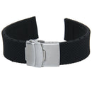 22MM Mens Waterproof Sport Silicone Rubber Deployment Buckle Watch Strap Band