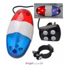 6 LED Bike Police Front Light Warning Siren Cycling Electric Horn Bell