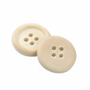 50 Pcs 4-Holes Mixed Wooden Flat Buttons Natural Color Round Sewing Scrapbooking