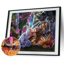 5D Tiger Fairies Diamond Painting Cross Stitch Embroidery Home Decor Gift
