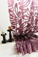 Purple Jacquard Big Flower Eyelet Curtain Sheer Living Room Valance 1x2.5M