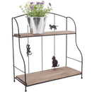 Cute Design Double Tier Iron Shelf Kitchen Tools Holder Living Room Bedroom