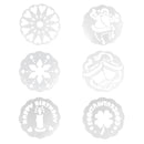 6pcs Cake Decor Cupcake Stencils Template Mold Dies for Birthday Xmas Party