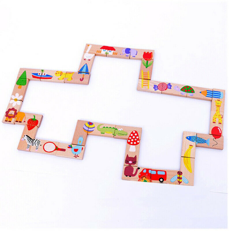 28pcs Children's Kids Dominoes Traditional Family Travel Game Fun Toys WEV
