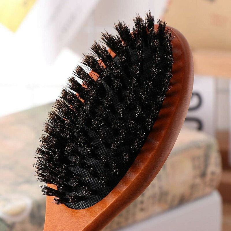 Wooden Handle Bristles Salon Hair Brush Anti-static Scalp Massage Combs