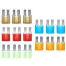 15pcs Micro2 Fuses 5A 7.5A 10A 15A 20A Car Auto Blade Fuse Assortment Kit A