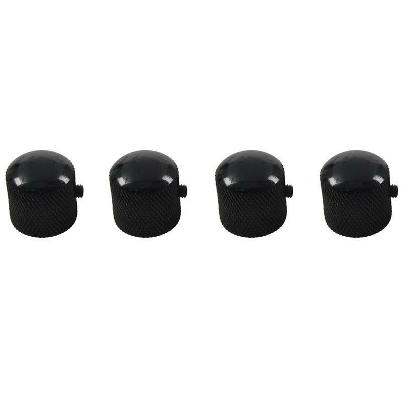 4pcs Guitar Dome Control Knobs for Fender Tele Replacement Black