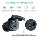 Car 4.2A Cigarette Lighter Socket Dual USB Charger Adapter LED Voltmeter 12V-24V