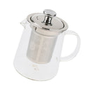 Glass Teapot With Stainless Steel Infuser Strainer Heat Resistant 400ml