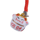 12pcs Lucky Beckoning Cat Small Maneki Neko Bell Keychain