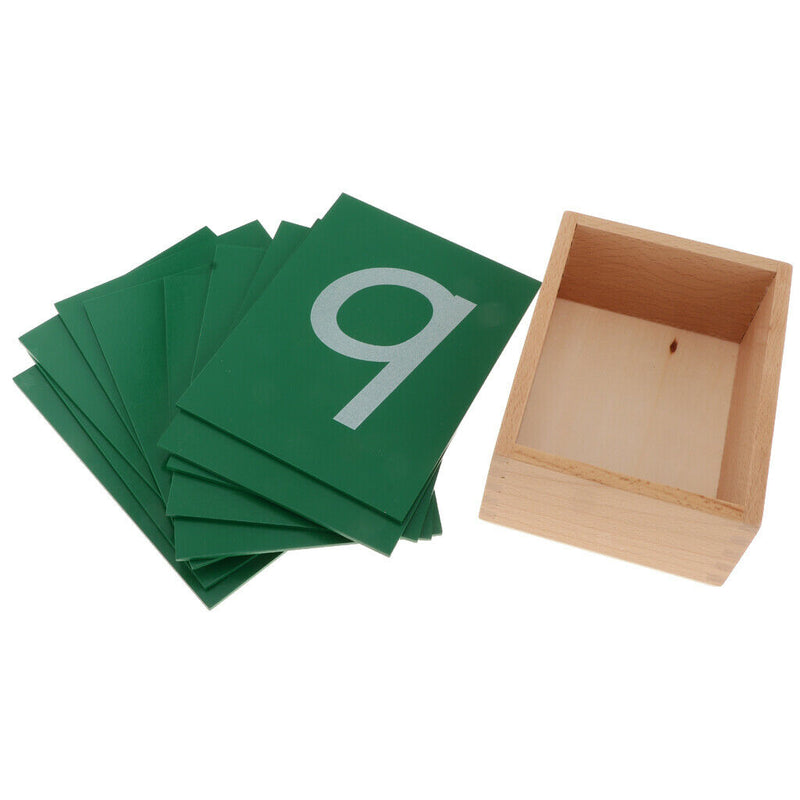 Montessori Mathematics Sandpaper Number Wooden Box 0-9 kid Early Educational