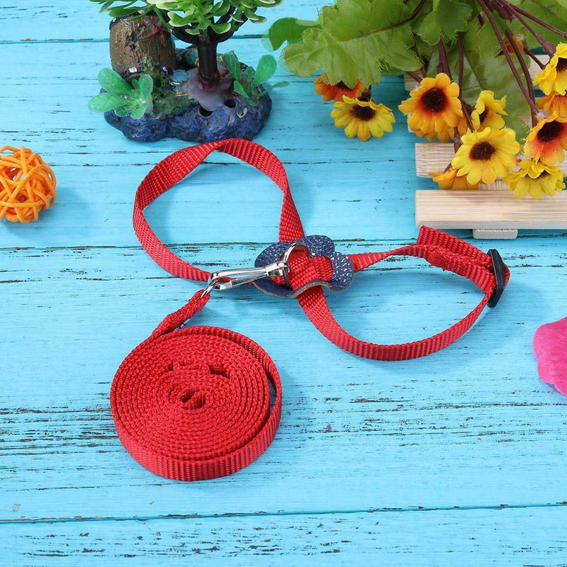 Parrot Leash Adjustable Harness Bird Anti Fly Outdoor Training Rope (Red) A