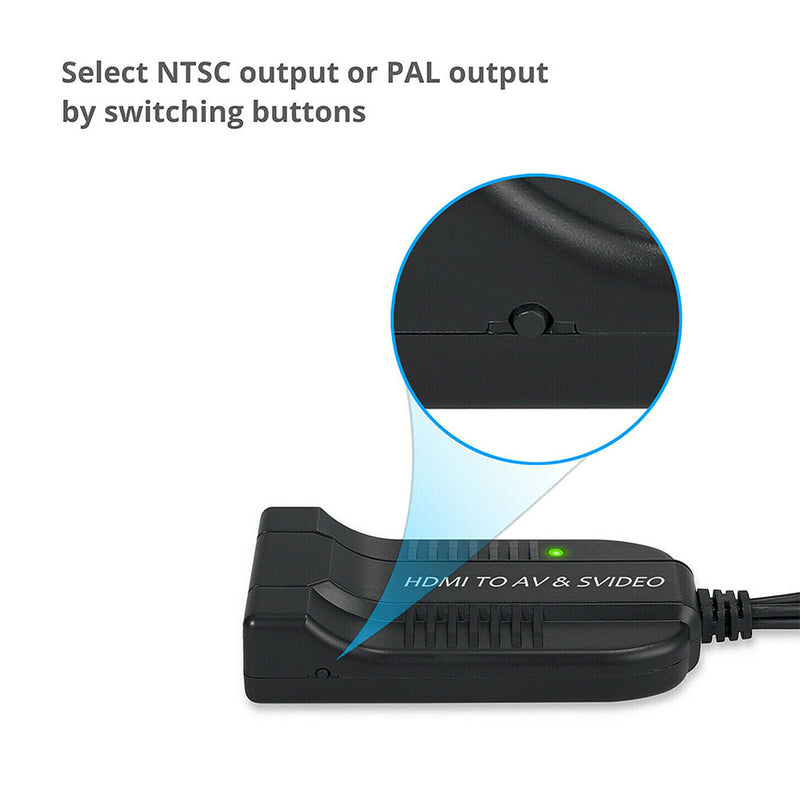 HDMI to Male AV CVBS Famale S-video Audio Video Converter Video Box for HDTV