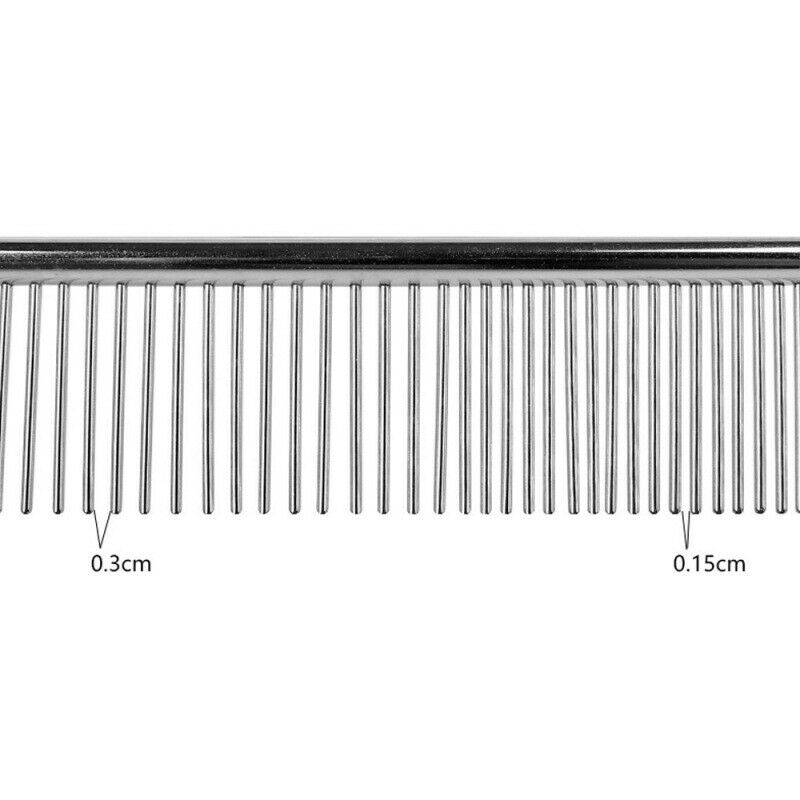 Pet Dog Cat Metal Double Row Teeth Grooming Hair Comb Brush Fur Rake Tool