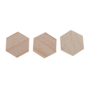 25Pieces Natural Hexagonal Unfinished Wood Chip Embellishment for DIY Craft