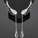 Angel Wing Stylist Crystal Earrings Drop Dangle Ear Stud For Women