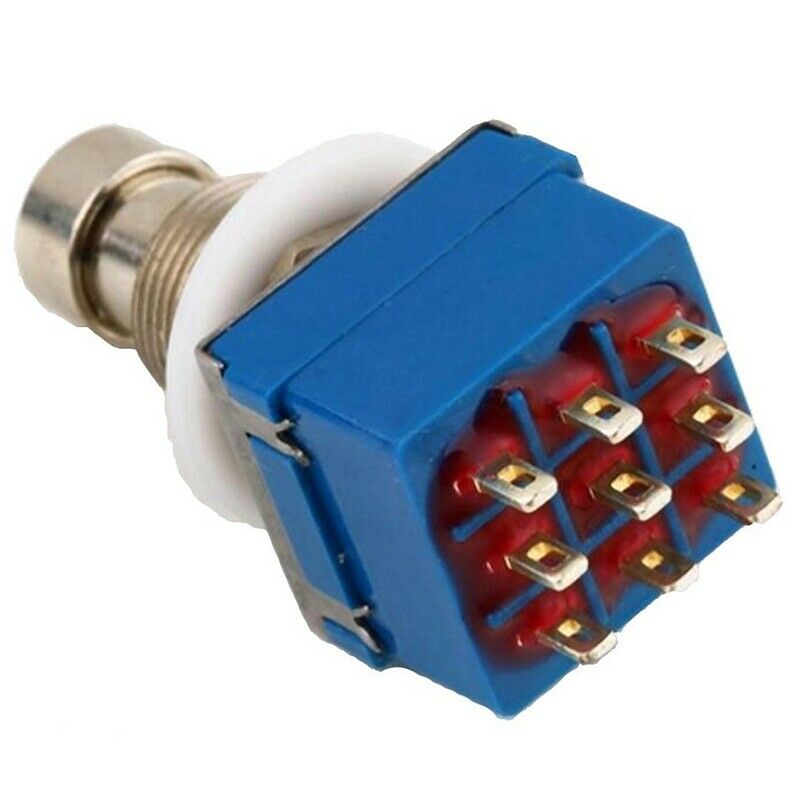 10Pcs 3Pdt 9 Pins Box Stomp Guitar Effect Pedal Foot Switch True Bypass Met