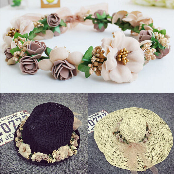 New Floral Flower Party Wedding Crown Hair Wreaths Headband Hair Band Garland Gw