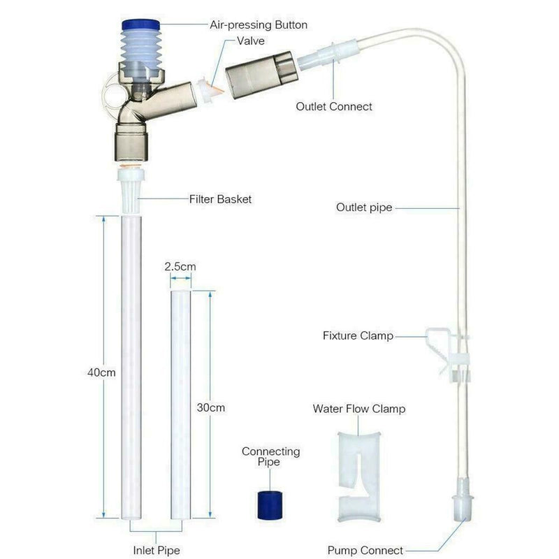 Fish Tank Air-pressing Vacuum Pump Aquarium Water Changer Gravel Cleaner E9S6