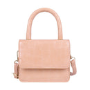 Women Leather Mini Shoulder Handbags Flap Messenger Crossbody Bags (Pink) A