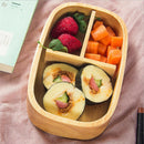 Wood Lunch Box Bento Box Food Container Kitchen Storage for School Style_D