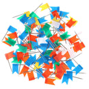 100 Pieces Mixed Color Flag Push Pins Nail Thumb Tack Map Drawing Pin Station OZ