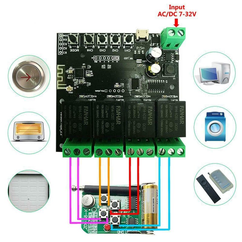 Relay Self-Locking Dimmer Switch for Smart Home Accessories Google Assistant