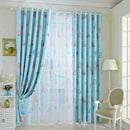 Owl Print Heavy Fabric Blackout Curtain Ready Made Eyelet Window Drape Blue