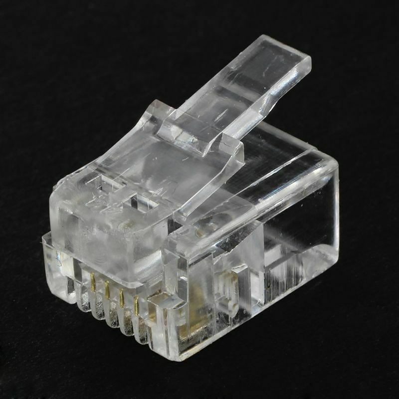 4 Pin RJ11 6P4C Connector Plug for Handset Cable 4 Pcs O4D9