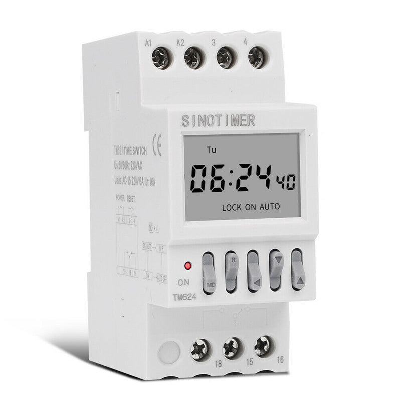220V 7 Days Programmable Smart Timer Switch Weekly Countdown Controller Timers