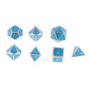 7Pcs Zinc Alloy Polyhedral Dice for D&D TRPG Board Game Party Fun Toys Blue