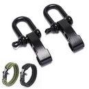 2pcs black zinc alloy buckle adjustable clip survival bracelet paracord 3c