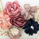 Women Clutch Bag Floral Party Purse Wedding Evening Handbags, White M1W3