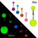 10Pcs/Set Body Piercing Jewelry Luminous Glow Tongue Rings Lip Nose Barbell Bars