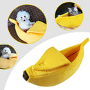 Cute Banana Shape Pets Bed House Warm Cat Nest Dog Mat Kennel (Yellow S) A