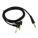 6.35mm Male to Dual Male Plug Stereo Audio Cable Adapter 59" Length Cord