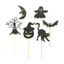 6pcs Halloween Cake Toppers Ghost/Pumpkin/Bat Food Picks Halloween Party DecorJR