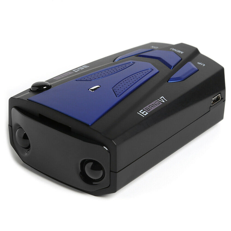 V7 2020 Car Radar Detector English Russian Human Voice Speed Warning (Blue)