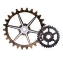 2PCS Retro Wall Hanging Decorative Wooden Gear Home Decor Collectible 29CM 12cm