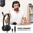 Computer Headset, USB/3.5mm Wired Headphone with Microphone for Call Center