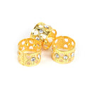 10Pcs Braiding Hair Rings Dreadlock Marley Braids Beads Clips Cuffs Rhineston Ew