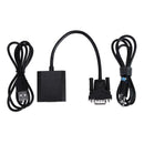 VGA to HDMI Adapter Cable 1080P Analog to Digital Audio Converter(Black)