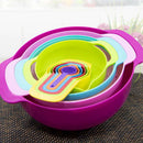10* Rainbow Mixing Bowls Set Measuring Cups Spoon Nesting Whisking Kitchen Tools