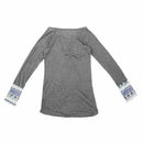 Womens Fashion O-Neck Long Sleeve Knitwear Sweater Tunic (Gray,XL ) I3Y8