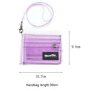 Women Purse PVC Clear Short Purse Mini Money Wallet Card Case Bag (Purple) SN9F