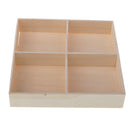 4PCS/PACK 4-Grid Wooden Storage Divider Box Drawer Desk Desktop Organizer for